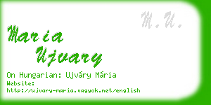 maria ujvary business card